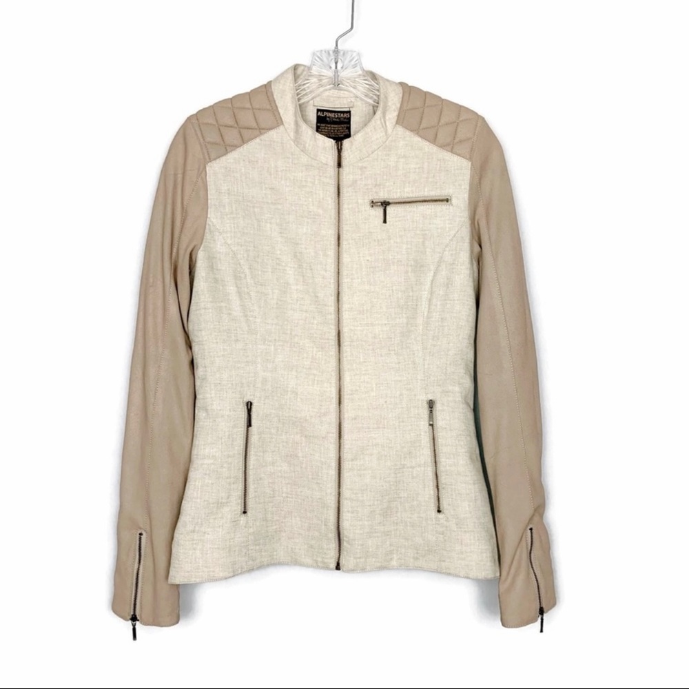 Alpinestars James Linen Leather Sleeves Moto Jacket